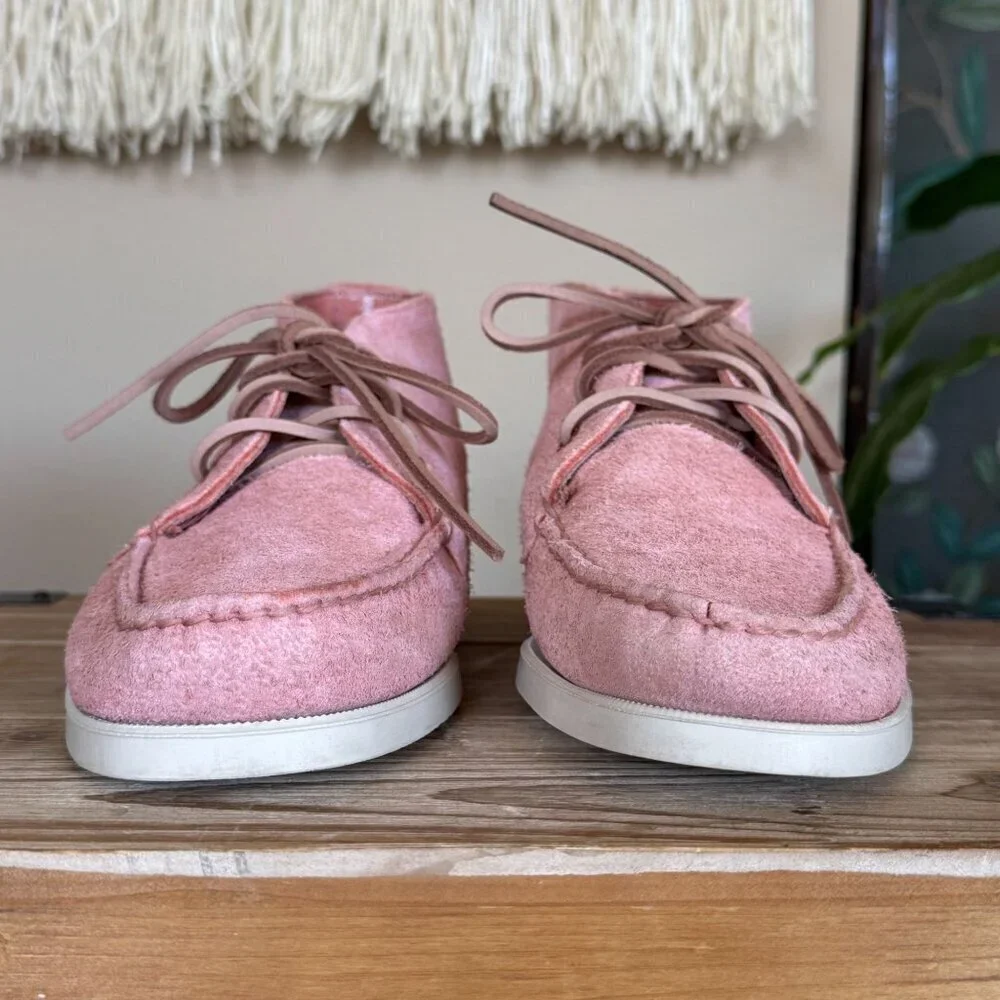 Todd Synder + Sebago Tatanka Chukka Pink Suede High Top Boat Shoe Size 8